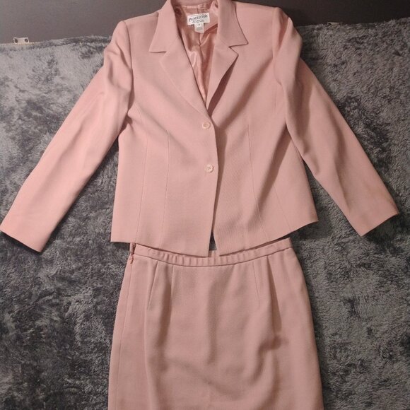 Pendleton Jackets & Blazers - Pendleton Blush Pink 100% Virgin Wool Skirt Suit Set Size 10